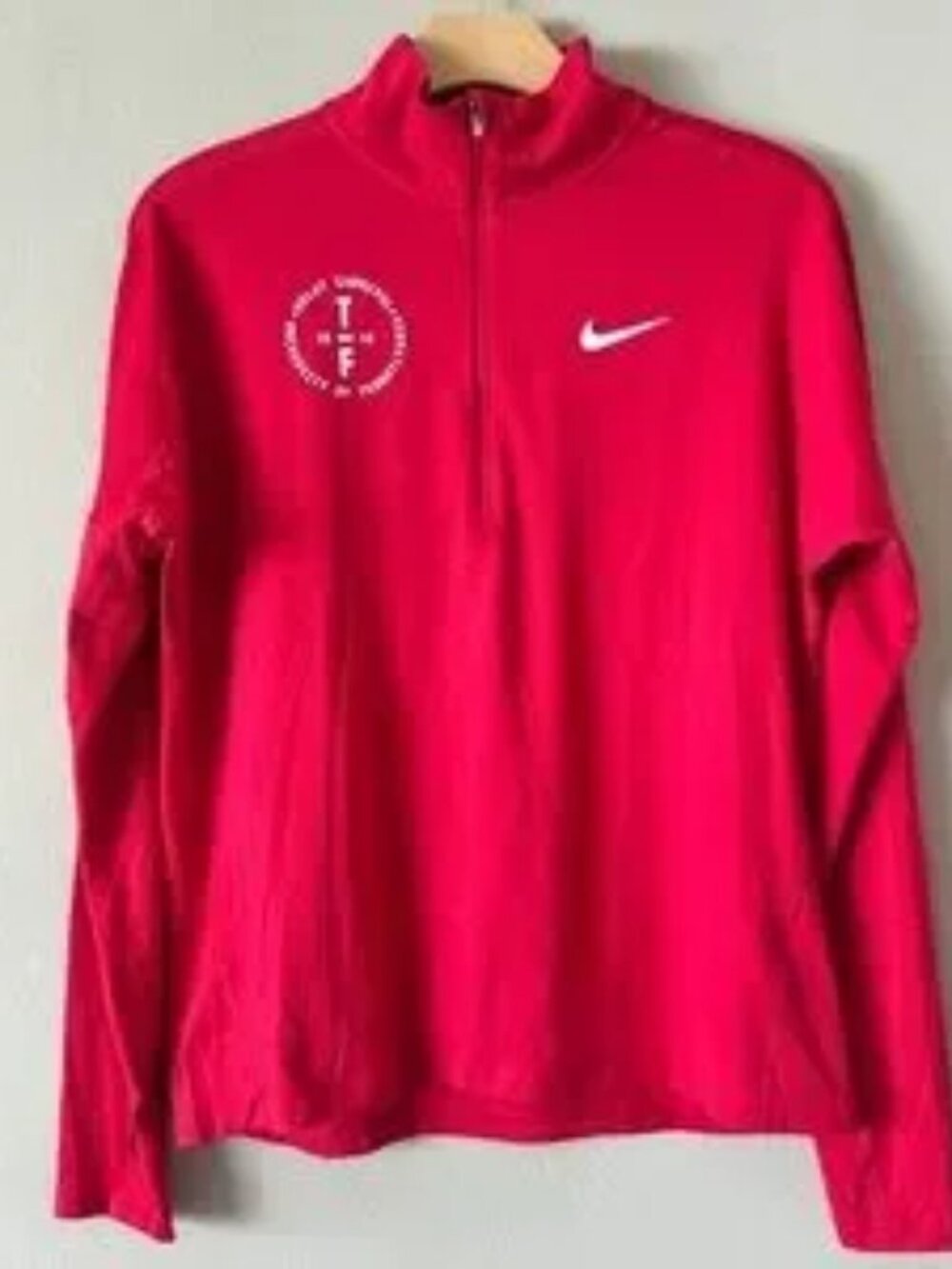 Nike Dri Fit Penn State Track + Field 2018 Women's Red Quarter-Zip Pullover M